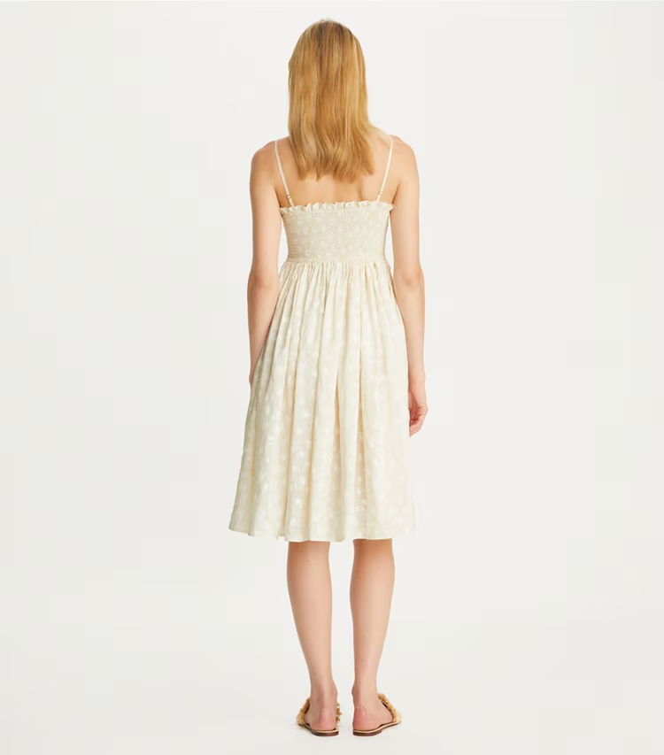 Strapless Smocked Silk Dress - Image 3
