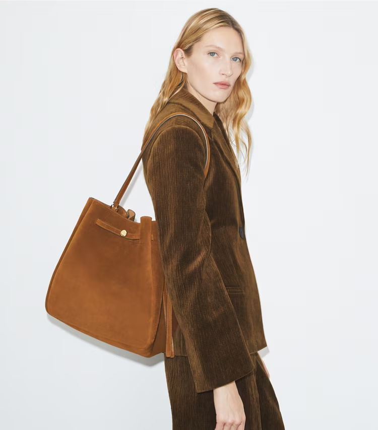 Large Romy Suede Bucket Bag - Image 2