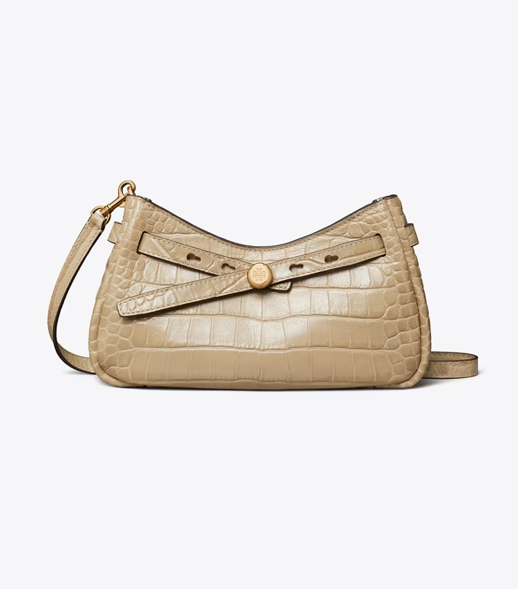 Romy Croc-Embossed Zip Top Crossbody Bag - Image 3