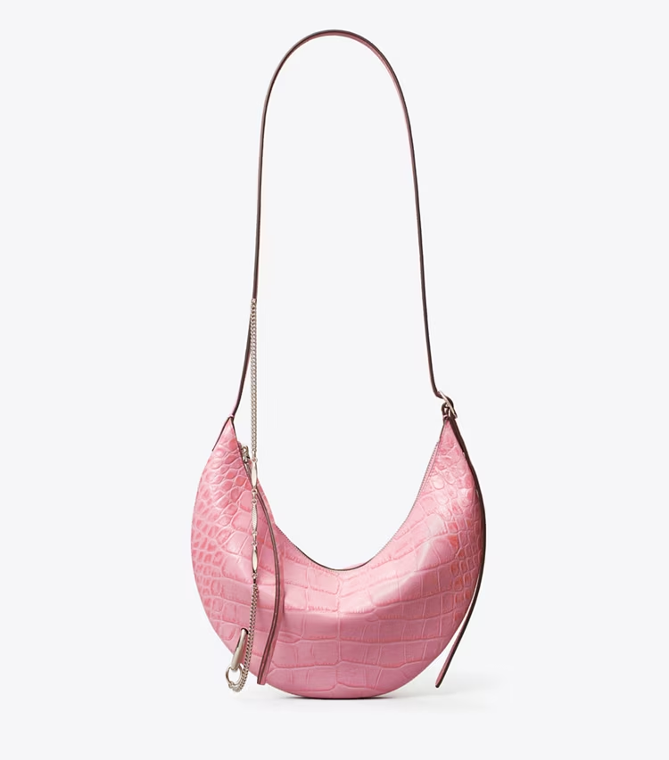 Pierced Croc-Embossed Crossbody Bag - Image 4