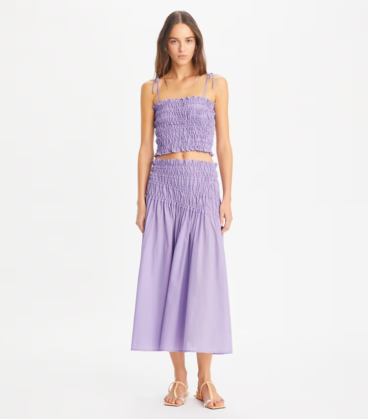 Smocked Cotton Skirt - Image 2