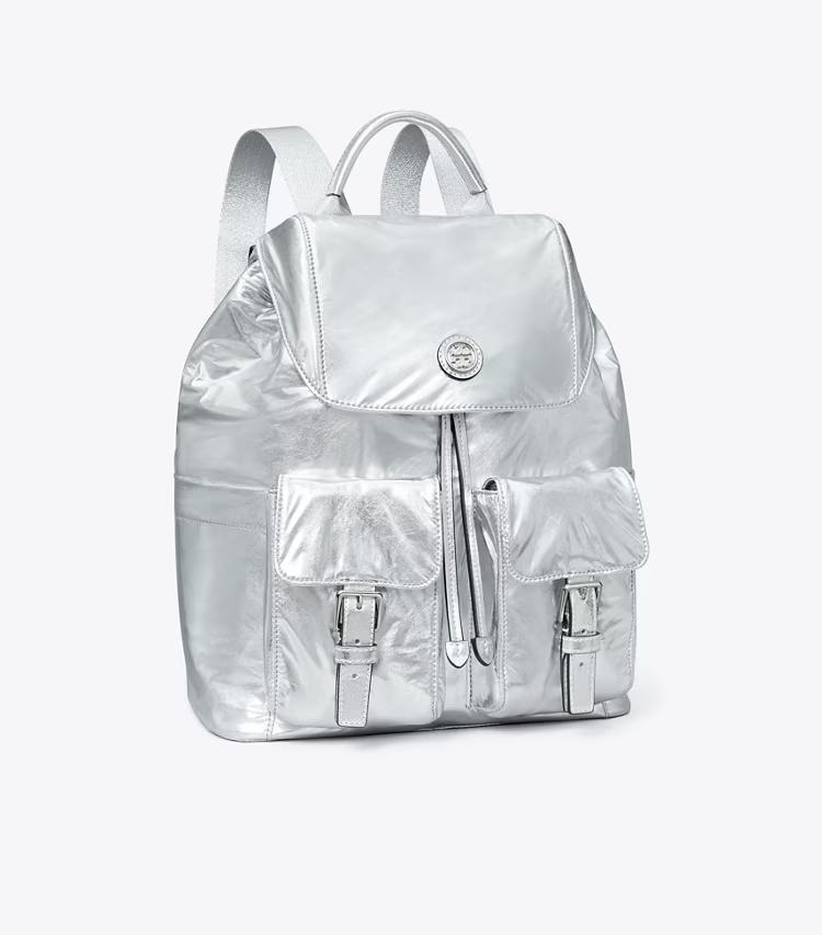 Virginia Metallic Flap Backpack