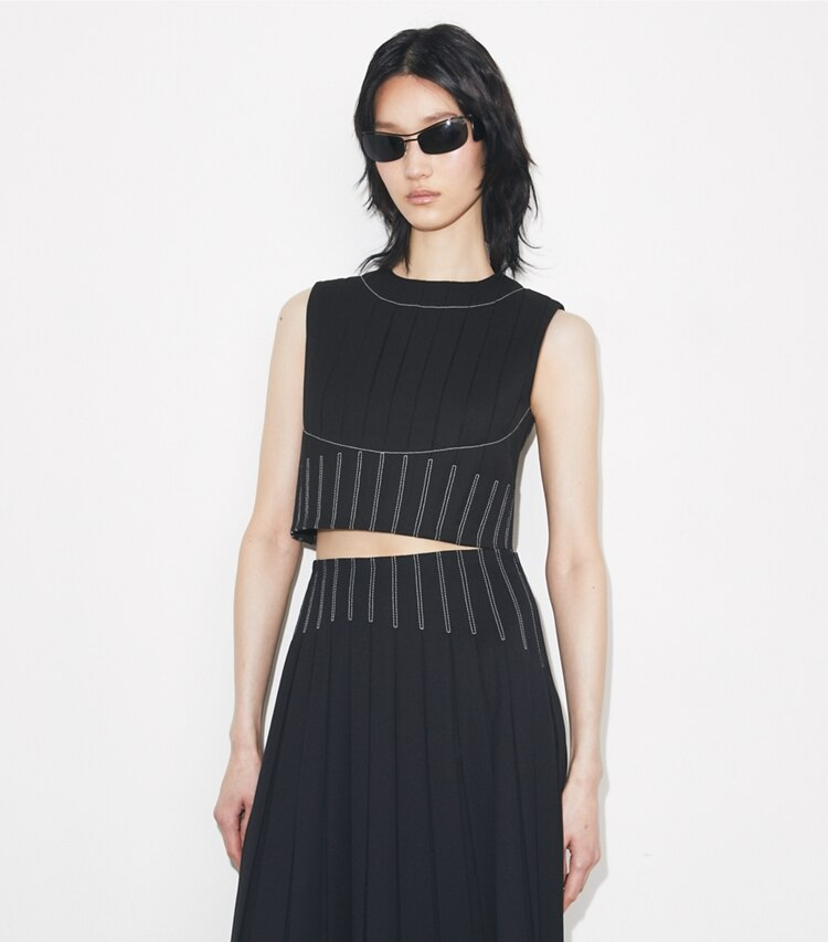 Wool Twill Pleated Top - Image 2