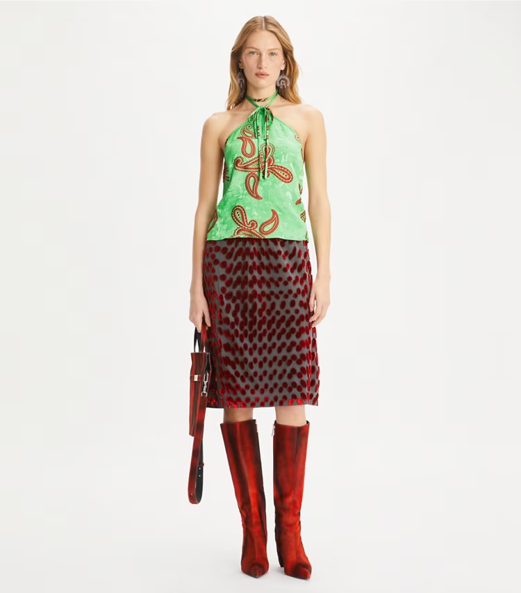 Satin Paisley Knot Top - Image 3