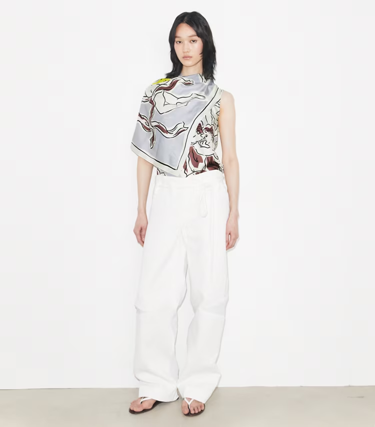 Printed Silk Cape Top - Image 3