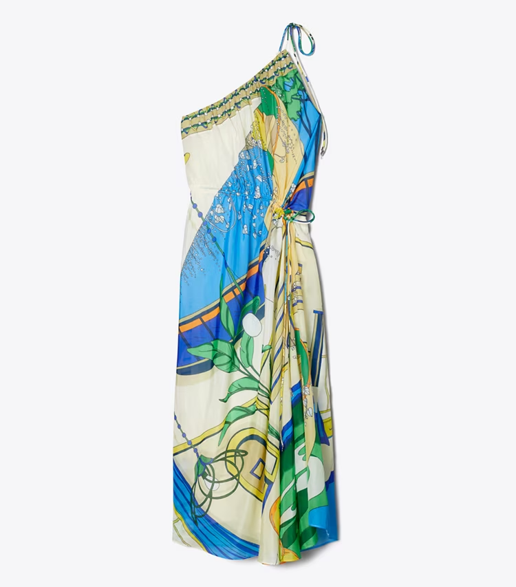 Printed One-Shoulder Cotton Dress