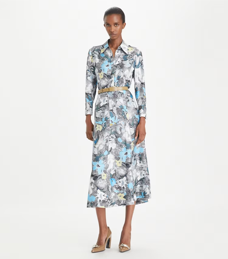 Printed Cuffed Silk Shirt - Image 3