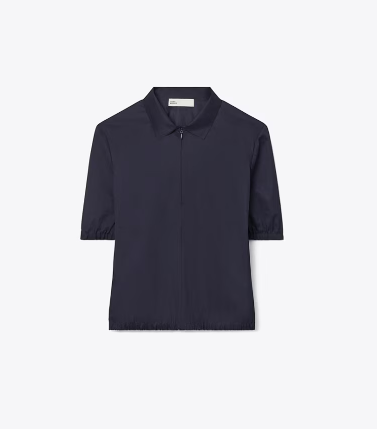 Nylon Taffeta Zip Polo