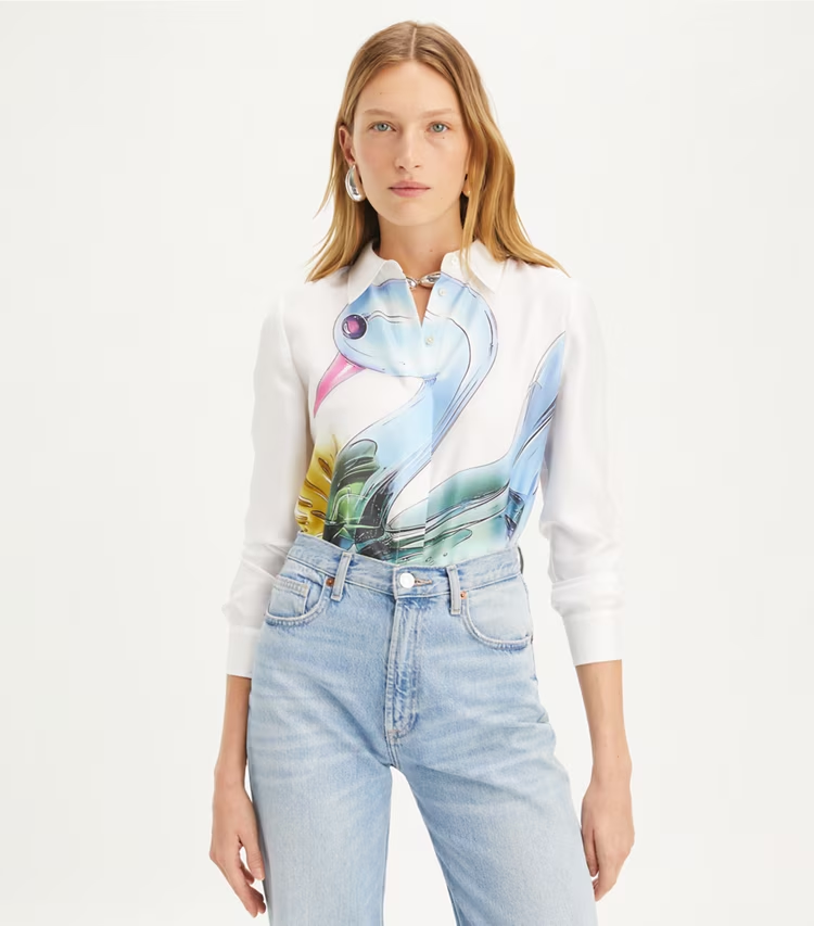 Lucky Duck Silk Shirt - Image 2