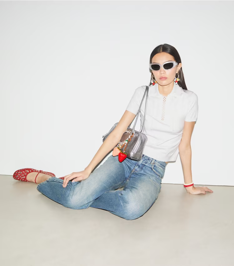Lace-Up Polo Sweater - Image 2