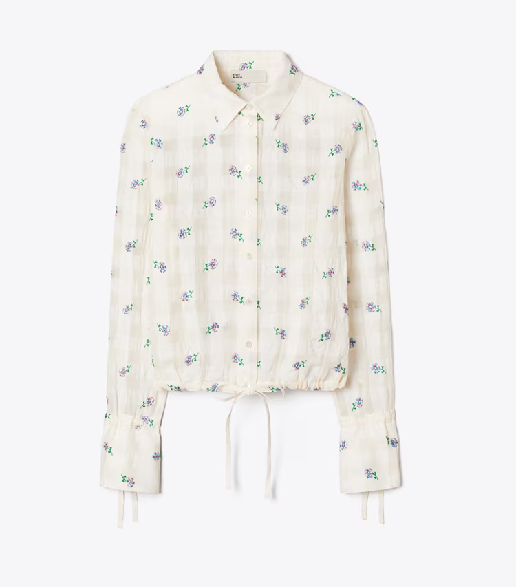Embroidered Linen Blouse