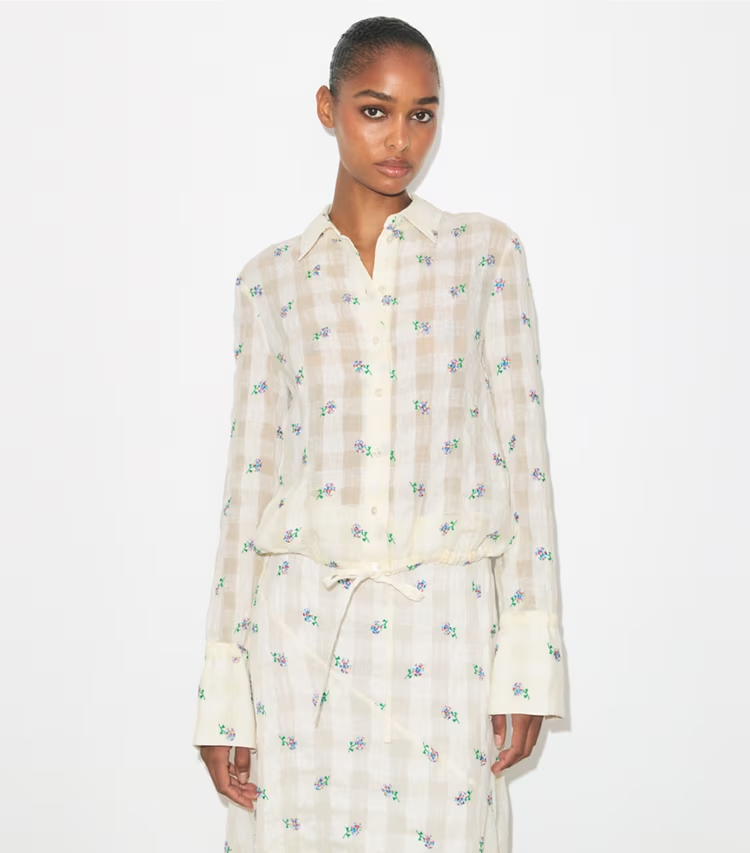 Embroidered Linen Blouse - Image 2