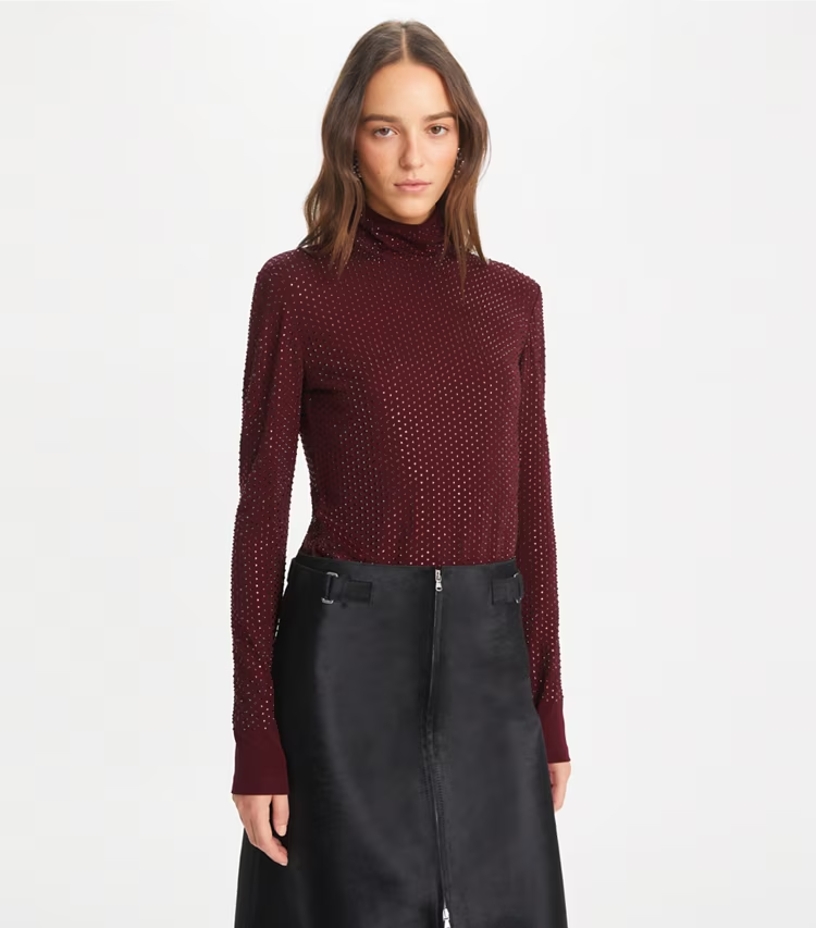 Embellished Viscose Jersey Turtleneck - Image 2