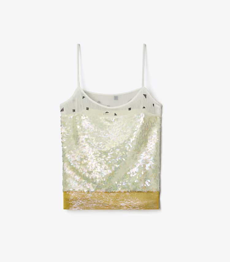 Embellished LamÉ Slip Top