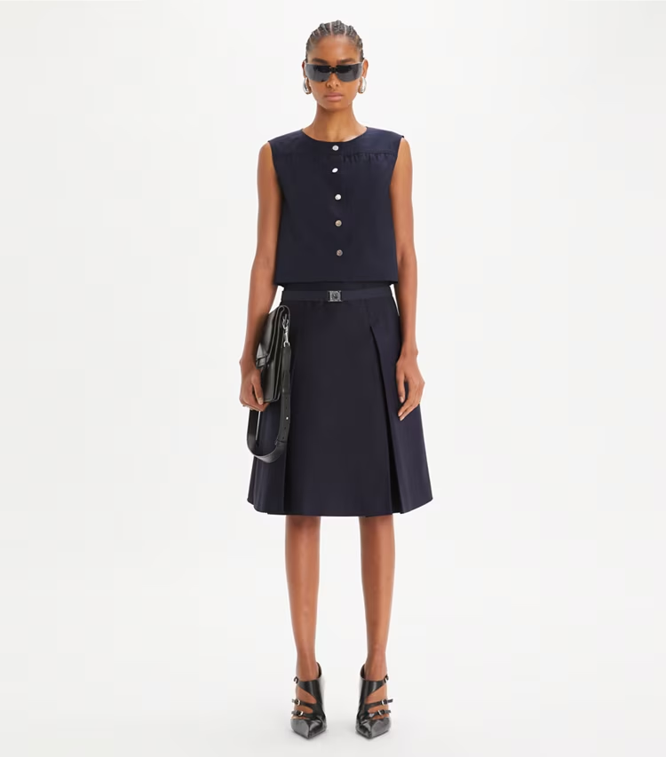 Cotton Poplin Button Top - Image 3