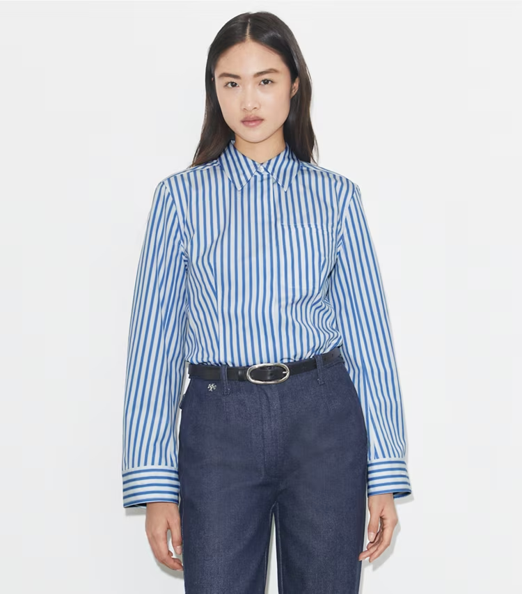 Bell-Sleeve Cotton Shirt - Image 2