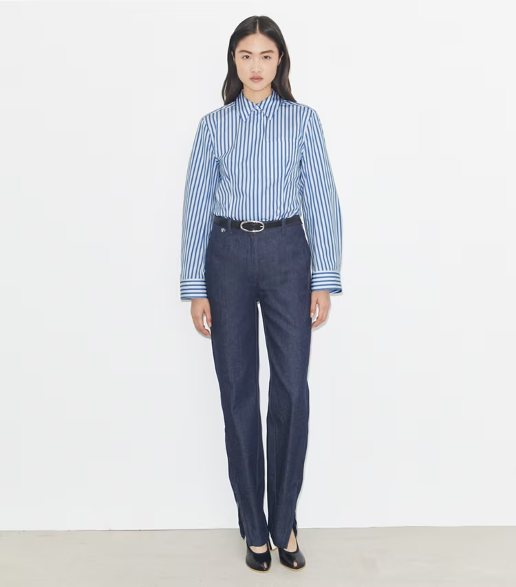 Bell-Sleeve Cotton Shirt - Image 3