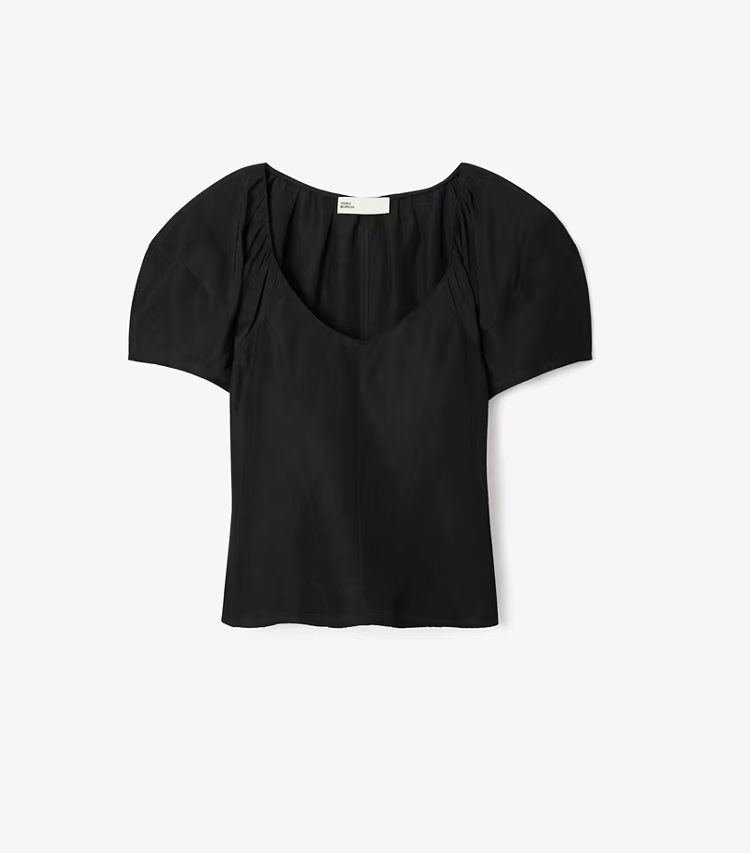 Balloon Sleeve Viscose Top