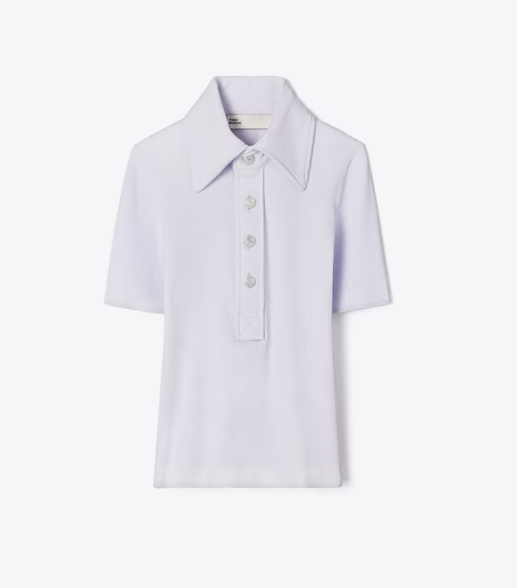 Viscose Ribbed Polo Sweater