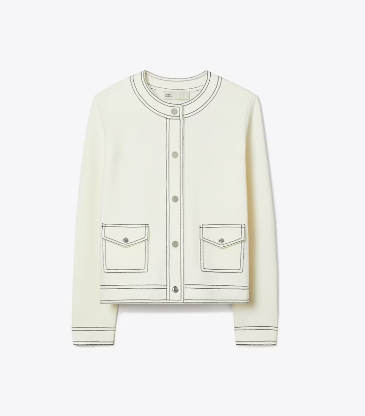 Topstitch Wool Cardigan