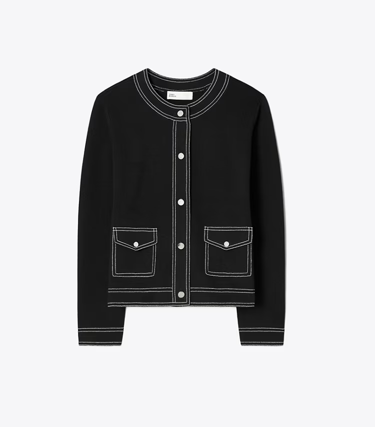 Topstitch Wool Cardigan