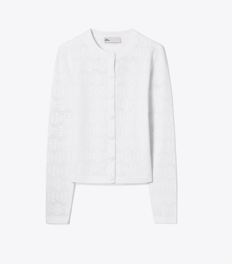 Pointelle Viscose Cardigan