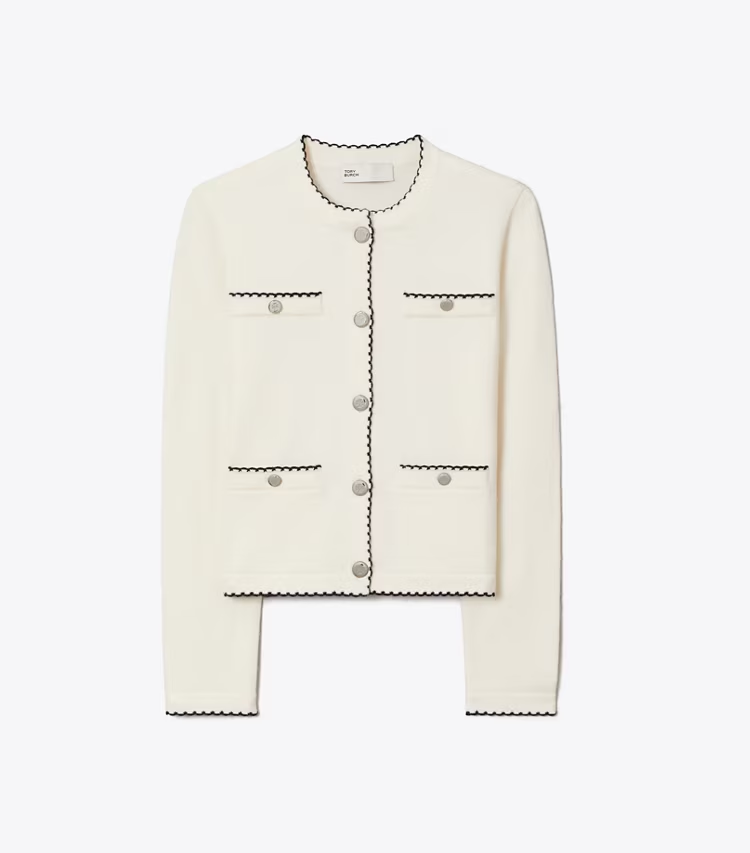 Kendra Wool Scalloped Cardigan