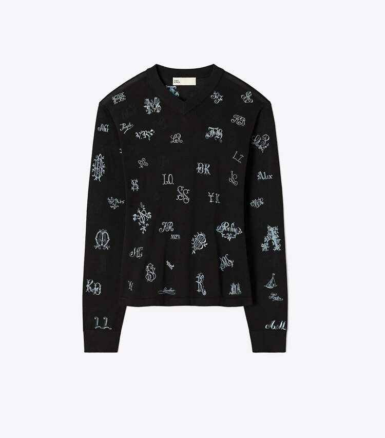 Embroidered Silk Sweater