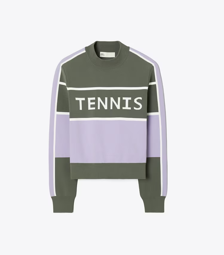 Cropped Tech Nylon Tennis Sweater