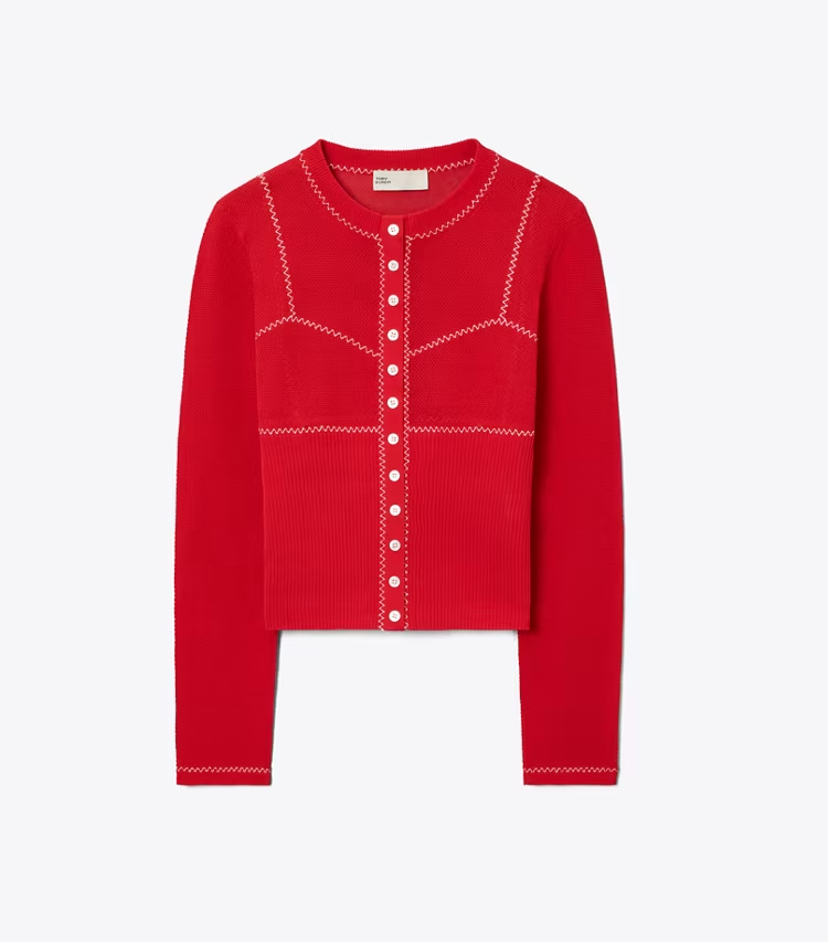 Cotton And Nylon Mesh Cardigan