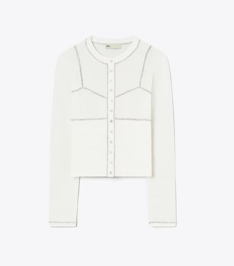 Cotton And Nylon Mesh Cardigan