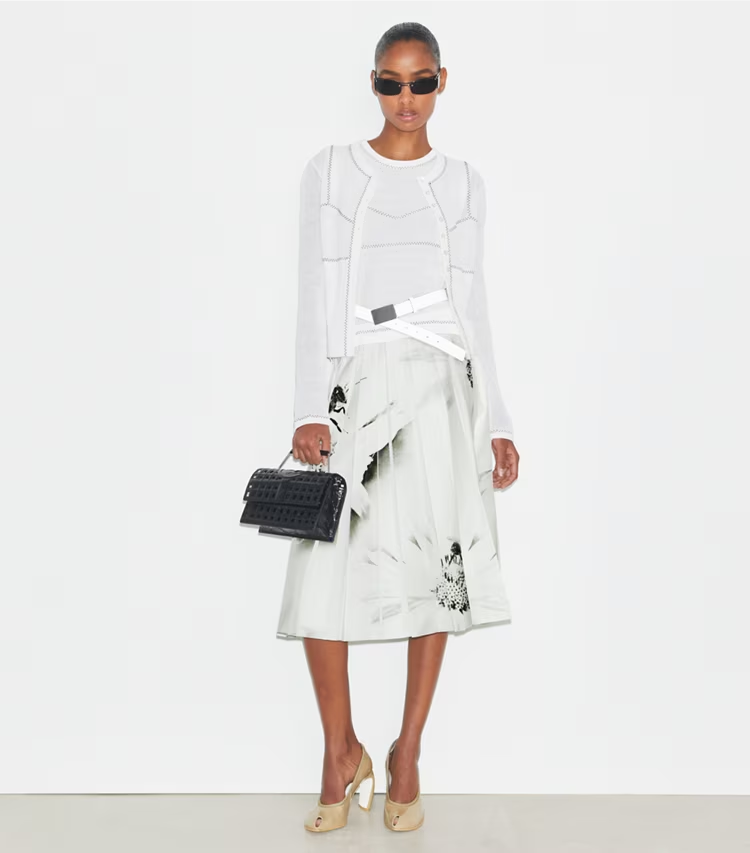 Cotton And Nylon Mesh Cardigan - Image 3