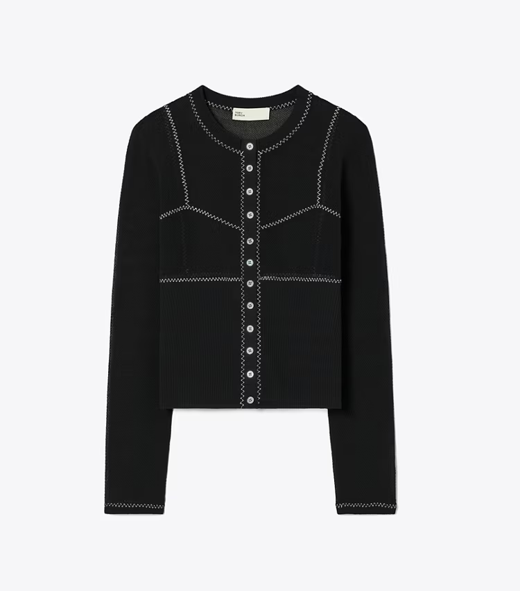 Cotton And Nylon Mesh Cardigan