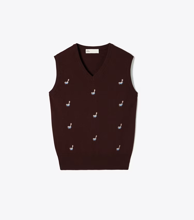 Cashmere Birdie Sweater Vest