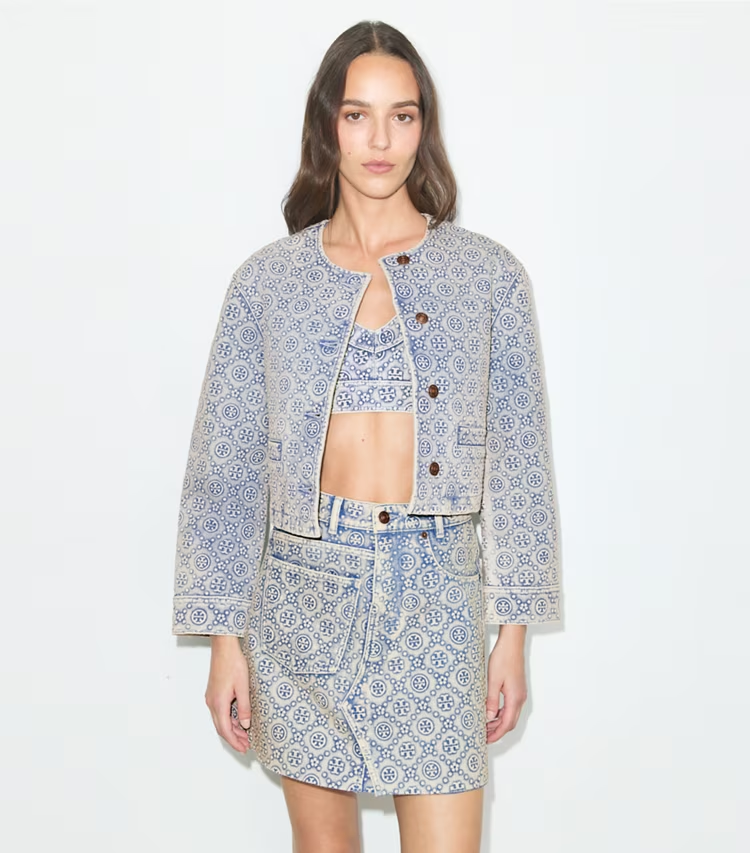T Monogram Denim Jacket - Image 2