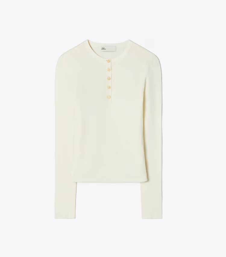 Ribbed Viscose Henley