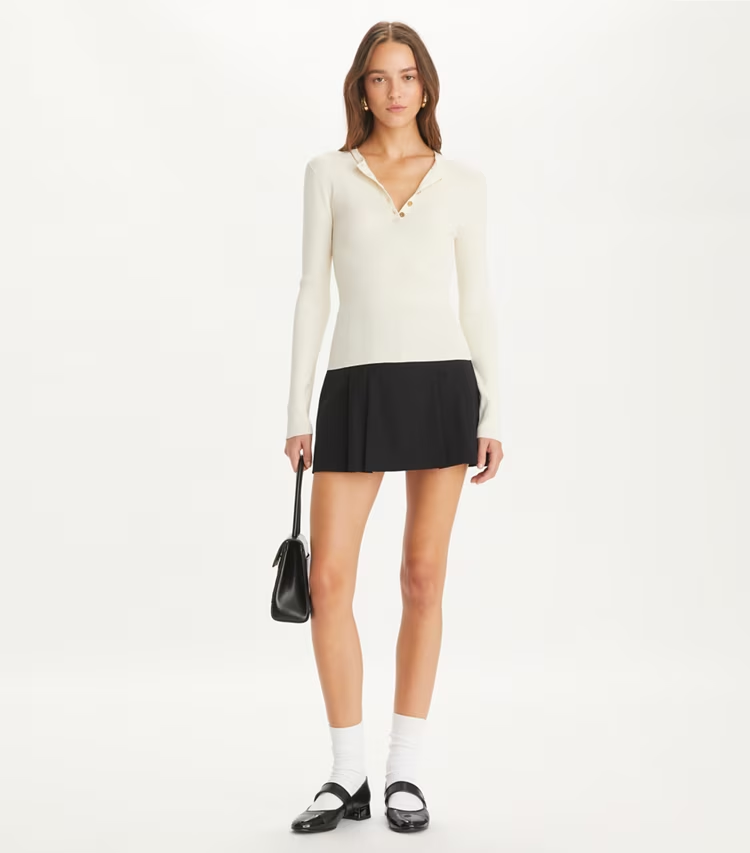 Ribbed Viscose Henley - Image 3
