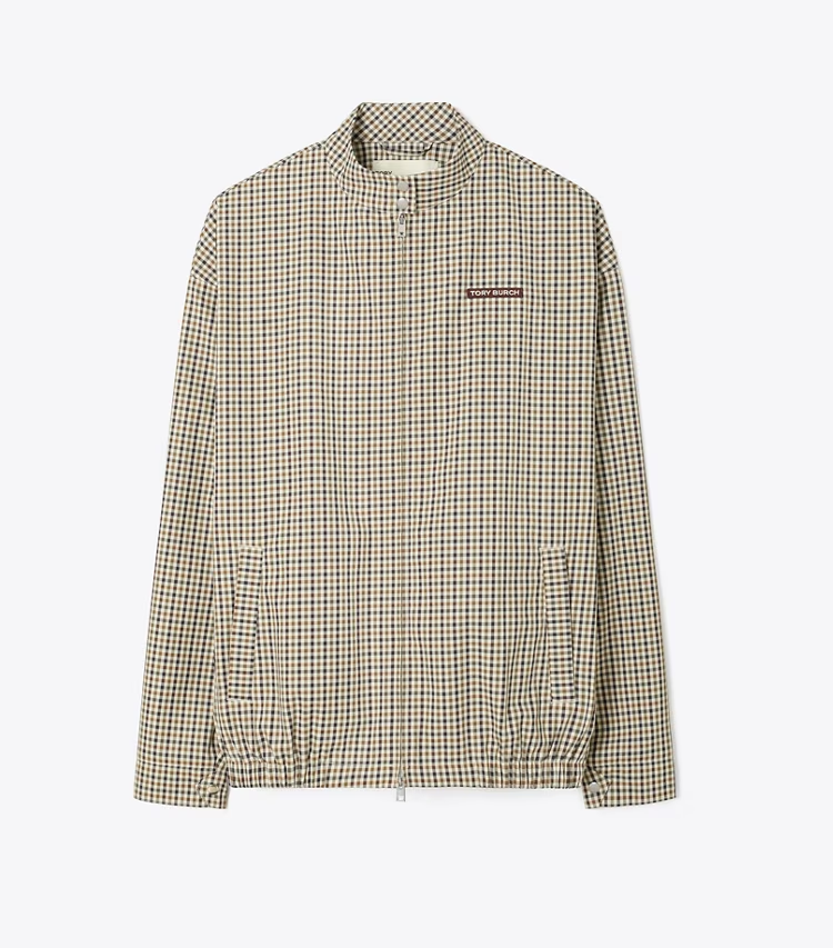 Nylon Plaid Golf Jacket