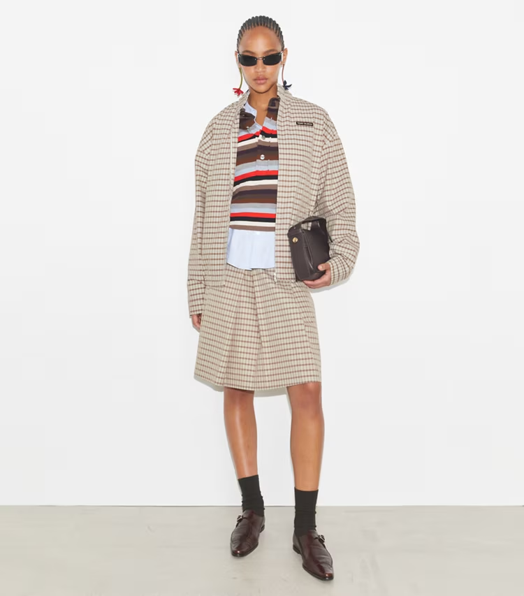 Nylon Plaid Golf Jacket - Image 3
