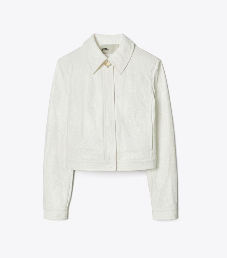 Faux Crinkle Leather Jacket