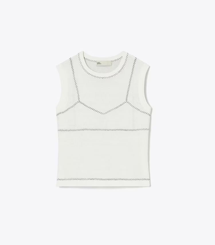 Cotton And Nylon Mesh Top
