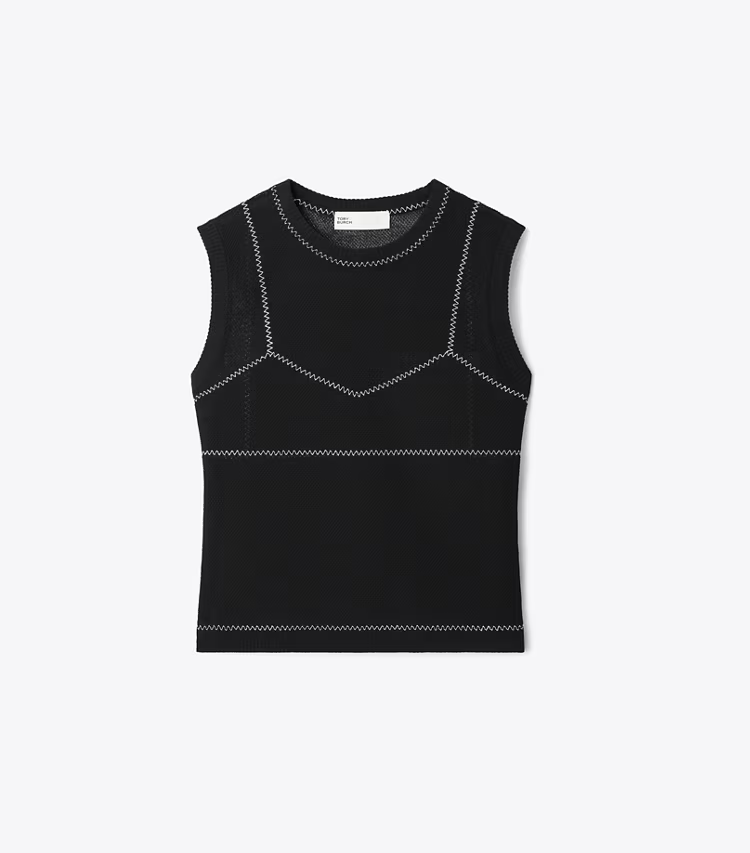 Cotton And Nylon Mesh Top