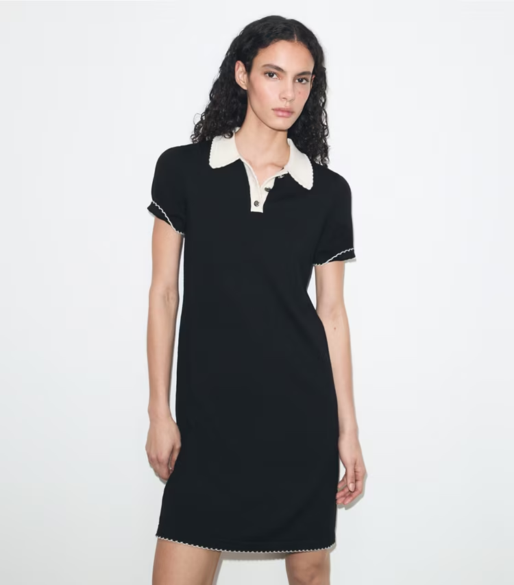 Wool Scalloped Polo Dress - Image 2