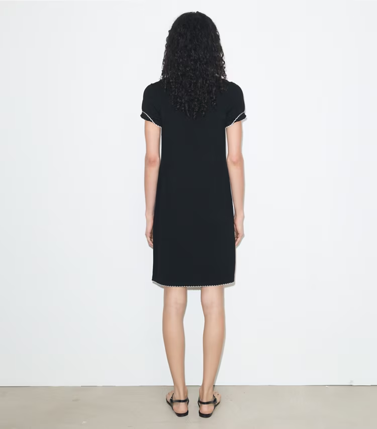 Wool Scalloped Polo Dress - Image 4