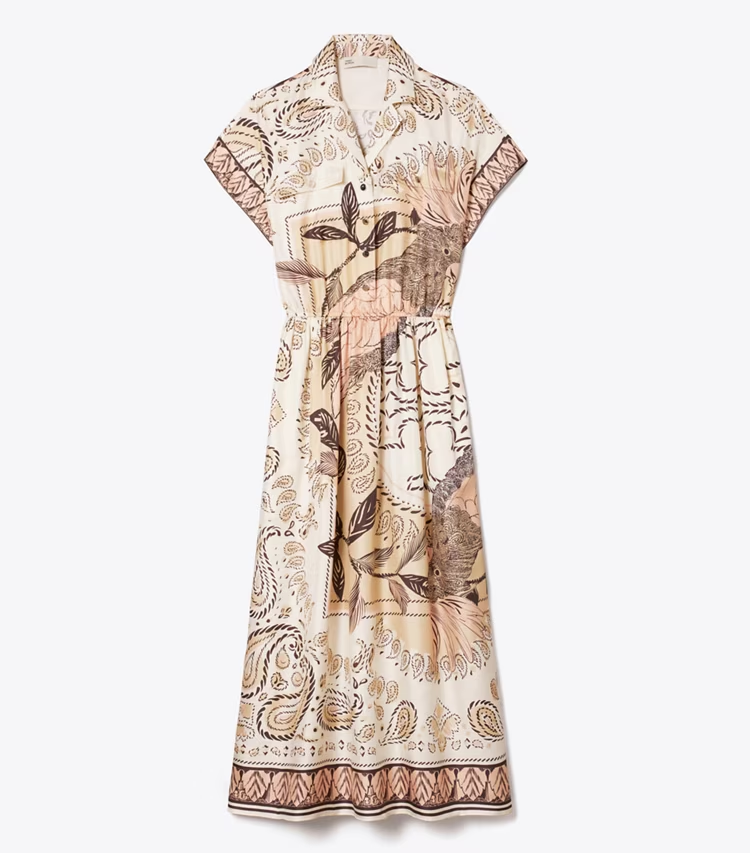 Waisted Silk Shirtdress