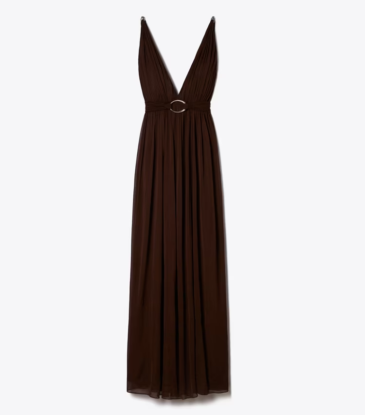 V-Neck Viscose Dress