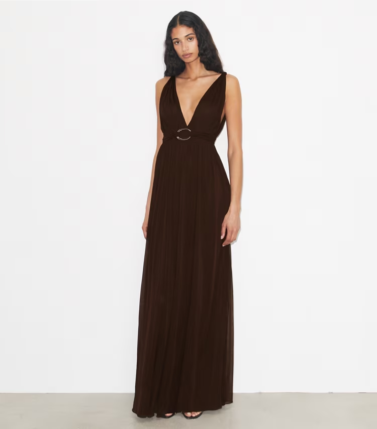 V-Neck Viscose Dress - Image 2