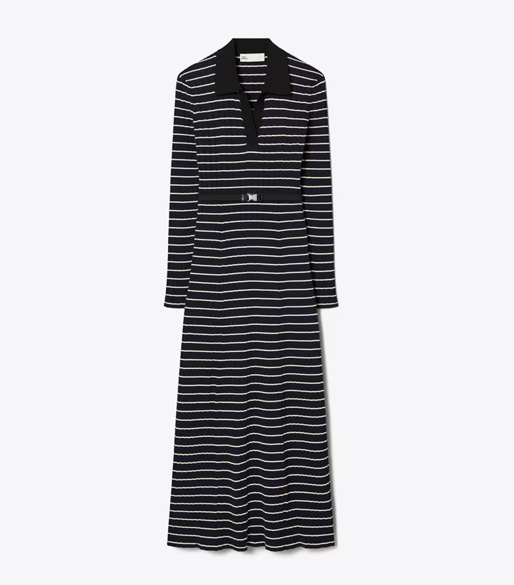 Cotton Knit Polo Dress