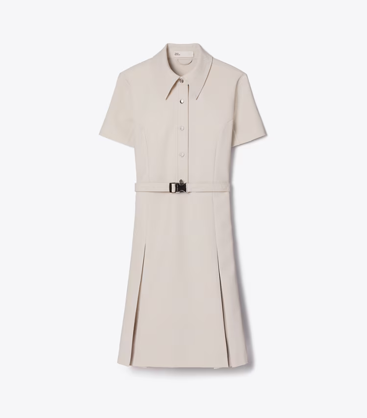 Short-Sleeve Pleated Golf Dress