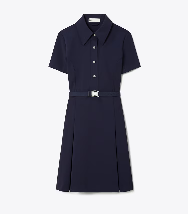 Short-Sleeve Pleated Golf Dress
